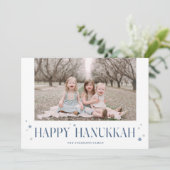 Elegant Modern Happy Hanukkah Foto Feestdagenkaart (Staand voorkant)