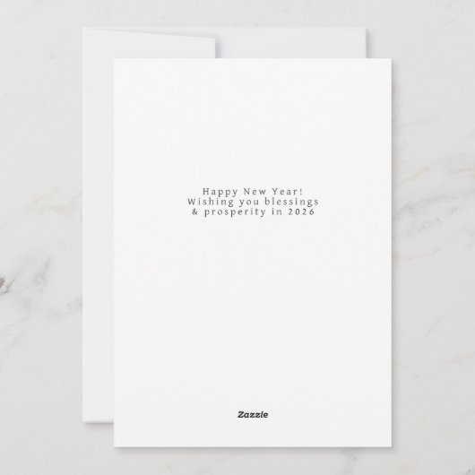 Elegant Modern Happy New Year 2026 Family Photo Feestdagenkaart (Achterkant)