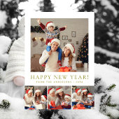 Elegant Modern Happy New Year 2026 Family Photo Feestdagenkaart