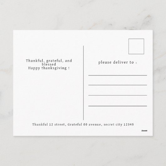 Elegant Modern Happy Thanksgiving Autumn 5 Photo Feestdagenkaart (Achterkant)