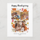 Elegant Modern Happy Thanksgiving Autumn Photo Feestdagenkaart (Voorkant)