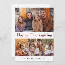 Elegant Modern Happy Thanksgiving Autumn Photo Feestdagenkaart