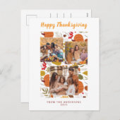 Elegant Modern Happy Thanksgiving Autumn Photo Feestdagenkaart (Voorkant / Achterkant)