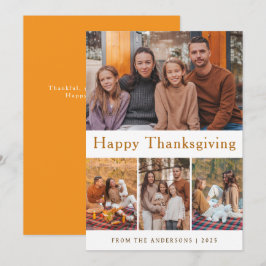 Elegant Modern Happy Thanksgiving Autumn Photo Feestdagenkaart