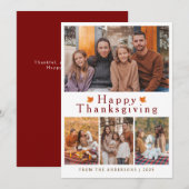 Elegant Modern Happy Thanksgiving Autumn Photo Feestdagenkaart (Voorkant / Achterkant)