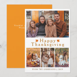 Elegant Modern Happy Thanksgiving Autumn Photo Feestdagenkaart