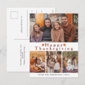 Elegant Modern Happy Thanksgiving Autumn Photo Feestdagenkaart (Voorkant / Achterkant)