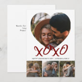 Elegant Modern Happy Valentine's Day 4 Photo Feestdagenkaart (Voorkant / Achterkant)