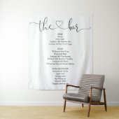Elegant Modern Hart Script Bar Menu Wandkleed (In situ)