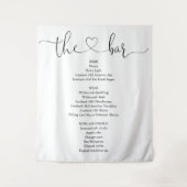 Elegant Modern Hart Script Bar Menu Wandkleed (Voorkant)