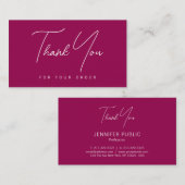 Elegant Modern Hartelijk dank voor uw bestelling Visitekaartje (Voorkant / Achterkant)