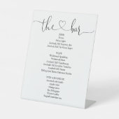 Elegant Modern Heart Script Bar Menu Reclamebord Met Voetstuk (Voorkant)