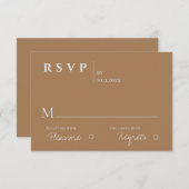 Elegant modern hedendaags minimalistisch huwelijk RSVP kaartje (Voorkant / Achterkant)