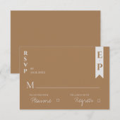 Elegant modern hedendaags minimalistisch huwelijk RSVP kaartje (Voorkant / Achterkant)
