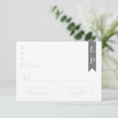 Elegant modern hedendaags minimalistisch huwelijk RSVP kaartje (Staand voorkant)