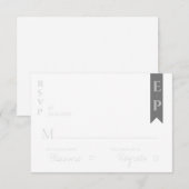 Elegant modern hedendaags minimalistisch huwelijk RSVP kaartje (Voorkant / Achterkant)