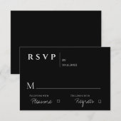 Elegant modern hedendaags minimalistisch huwelijk RSVP kaartje (Voorkant / Achterkant)