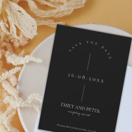 Elegant modern hedendaags minimalistisch huwelijk save the date