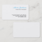 Elegant modern hedendaags Stijl zwart-wit blauw Visitekaartje (Voorkant / Achterkant)