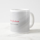 Elegant modern, hedendaags stijlgrijs rood grote koffiekop (Voorkant rechts)