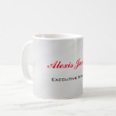 Elegant modern, hedendaags stijlgrijs rood koffiemok (Voorkant links)