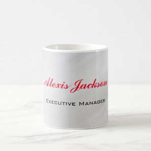 Elegant modern, hedendaags stijlgrijs rood koffiemok