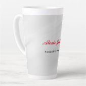 Elegant modern, hedendaags stijlgrijs rood latte mok (Linkerhoek)