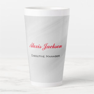 Elegant modern, hedendaags stijlgrijs rood latte mok