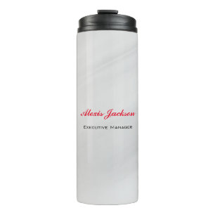 Elegant modern, hedendaags stijlgrijs rood thermosbeker