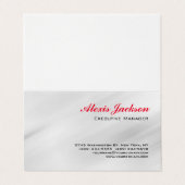 Elegant modern, hedendaags stijlgrijs rood visitekaartje (Buitenkant ongevouwen)