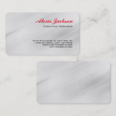 Elegant modern, hedendaags stijlgrijs rood visitekaartje (Voorkant / Achterkant)