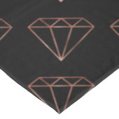 elegant, modern, helder roos goud diamant zwart tafelkleed (Gekanteld)