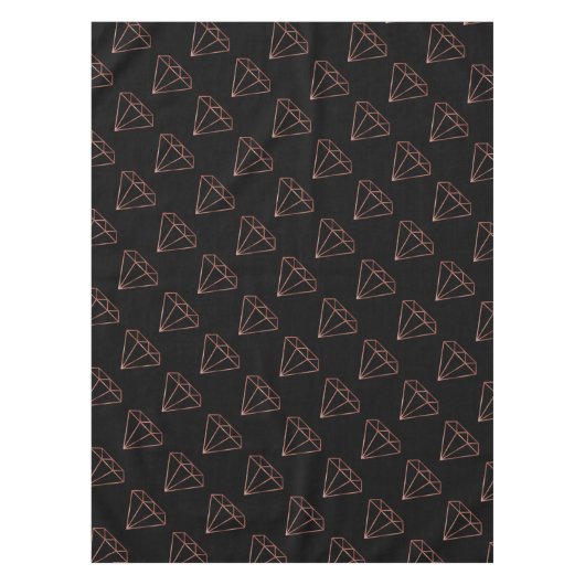 elegant, modern, helder roos goud diamant zwart tafelkleed (Voorkant)