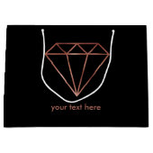 elegant, modern, helder roos gouddiamant zwart large cadeautasje (Voorkant)