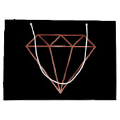elegant, modern, helder roos gouddiamant zwart large cadeautasje (Achterkant)