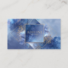 Elegant Modern Hemelsblauw Goud Geometrisch Visitekaartje