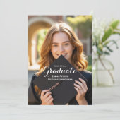 Elegant Modern High School Afstuderen aankondiging (Staand voorkant)