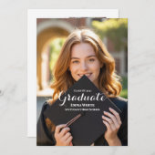 Elegant Modern High School Afstuderen aankondiging (Voorkant / Achterkant)