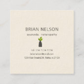 Elegant modern Holistic Medicine Minimalist Vierkante Visitekaartje (Achterkant)