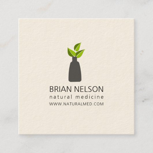 Elegant modern Holistic Medicine Minimalist Vierkante Visitekaartje (Voorkant)