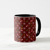 Elegant modern Holly laat Schattigee winterkerst a Mok (Voorkant rechts)