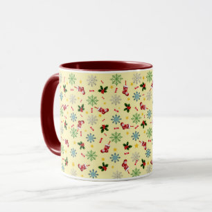 Elegant modern Holly laat Schattigee winterkerst a Mok