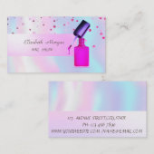Elegant modern, holografisch, Confetti, nagelPools Visitekaartje (Voorkant / Achterkant)