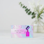 Elegant modern, holografisch, Confetti, nagelPools Visitekaartje (Staand voorkant)
