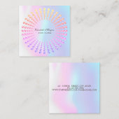 Elegant modern holografisch diamant vierkante visitekaartje (Voorkant / Achterkant)