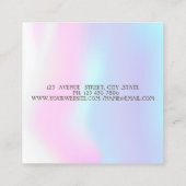 Elegant modern holografisch diamant vierkante visitekaartje (Achterkant)