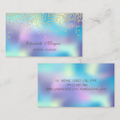 Elegant modern holografisch goud - glanzend diaman visitekaartje (Voorkant / Achterkant)