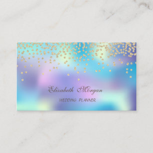 Elegant Modern Holografisch Goud- Glanzende Diaman Visitekaartje