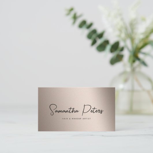 Elegant modern holografisch kalligrafie-stylist visitekaartje (Staand voorkant)