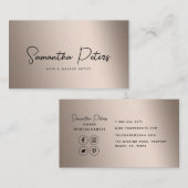 Elegant modern holografisch kalligrafie-stylist visitekaartje (Voorkant / Achterkant)